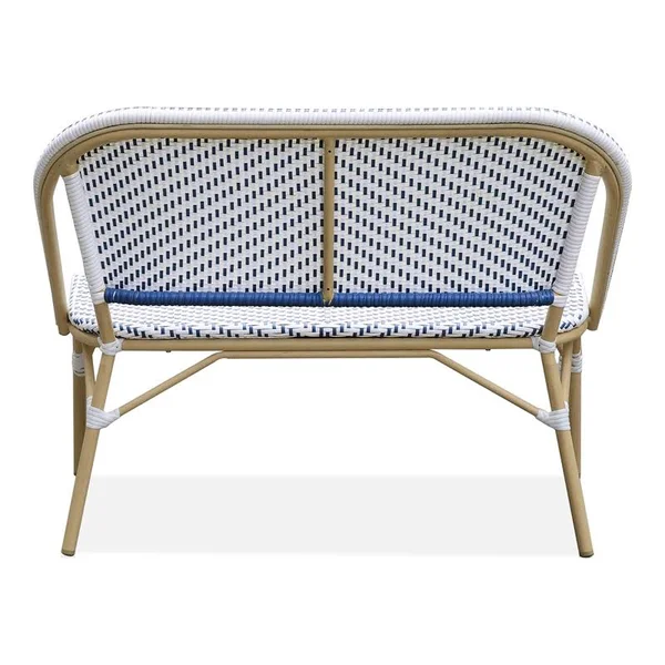 Furniture of America Tres Modern Aluminum Patio Loveseat in Navy