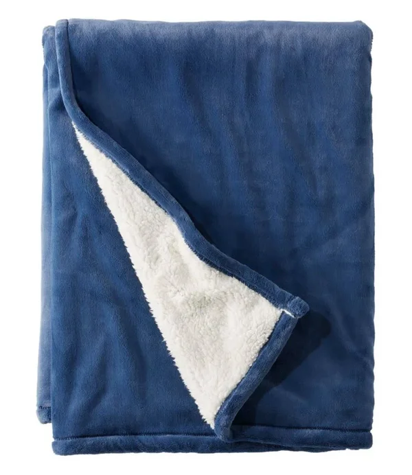 Wicked Plush Sherpa Throw Blue Large Size, L.L.Bean