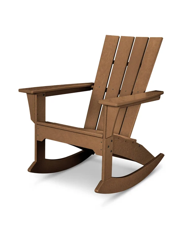POLYWOOD Quattro Adirondack Rocker: Teak - 20.50" x 16.75" x 17.75"
