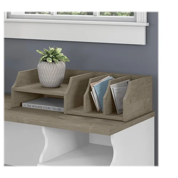 Bush Furniture Fairview Desktop Organizer with Shelves in Shiplap Gray