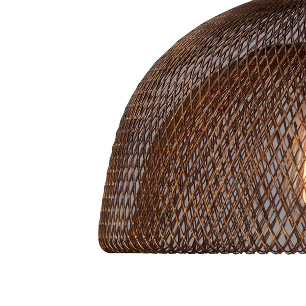 Dual Layer Mesh Design Metal Frame Chandelier, Medium, Rustic Bronze
