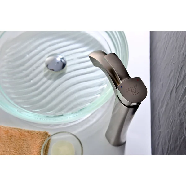 Anzzi L-AZ095BN Harmony Series Single Hole Single-Handle Vessel Bathroom Faucet Brushed Nickel