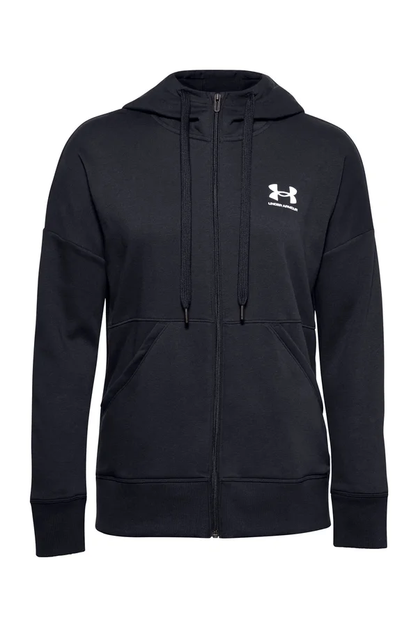 Under Armour Women's Rival Fleece Full Zip Hoodie - Black - White