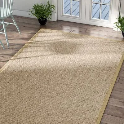 Jeremy Bamboo Slat/Seagrass Natural/Olive Area Rug Andover Mills Rug Size: Rectangle 9' x 12'