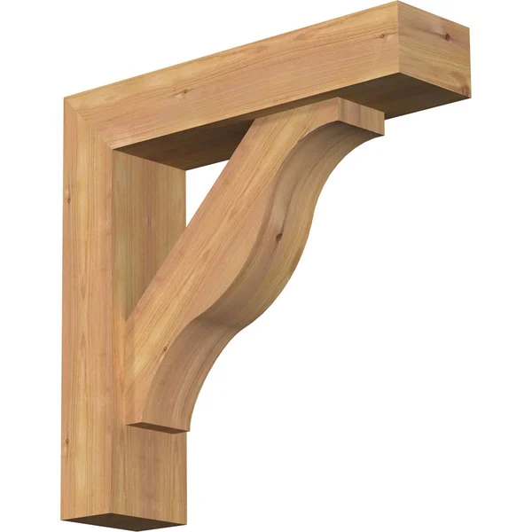 Ekena Millwork 1462341 5 1/2x22W x 22x22D x 22x22H Funston Block Smooth Bracket w/ Offset Brace, Western Red Cedar