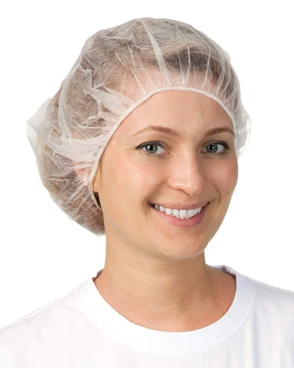 1000 Pack White Bouffant Caps 24 inch. 10g Hair Caps with Elastic Stretch Band. Disposable Polypropylene Hats. Unisex Industrial