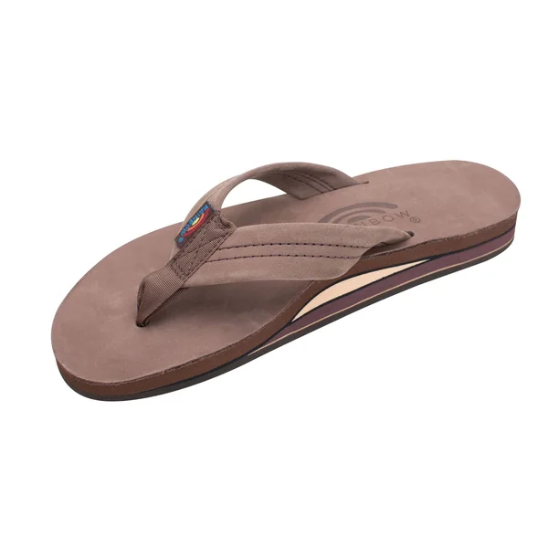 Rainbow Leather Double Layer Sandal Women's- Expresso