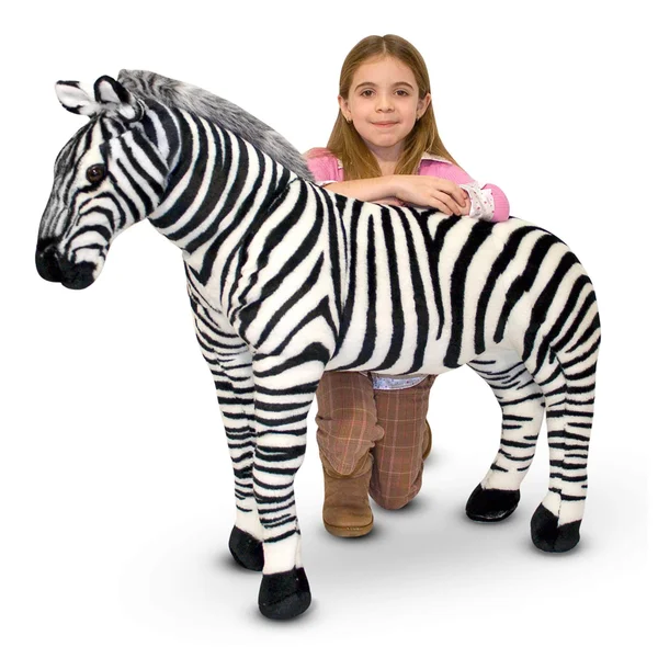 Melissa & Doug - Zebra Giant Stuffed Animal - black - white
