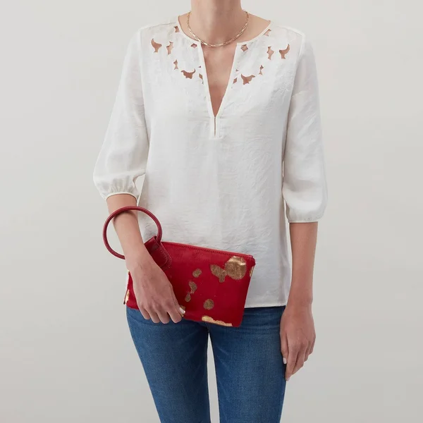 Hobo: Sable Wristlet in Gold Leaf Cow Hide