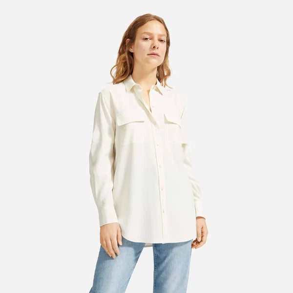Women's Washable Silk Relaxed Shirt by Everlane in Bone - Size 00