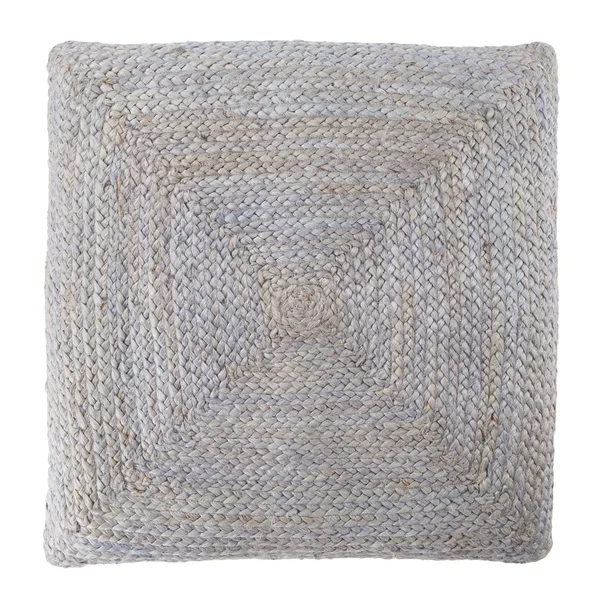 The Curated Nomad Faxon Textured Jute Floor Cushion - 28x22x28x22 - Light Gray