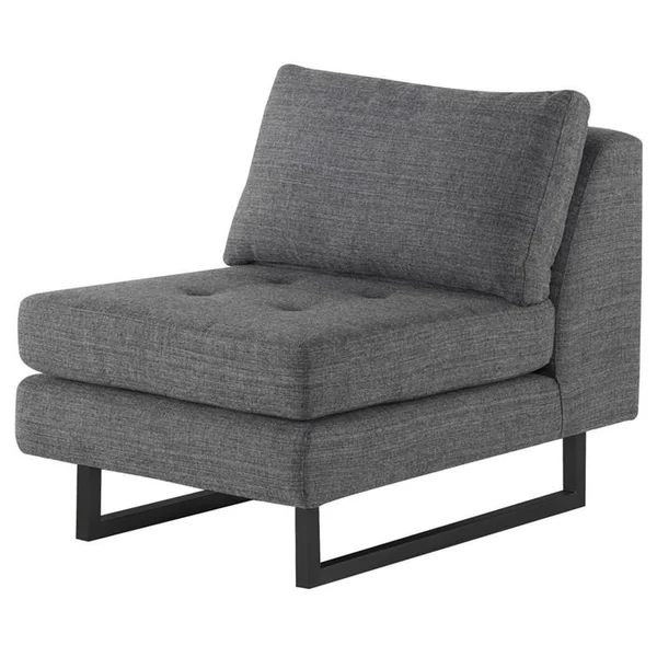 Nuevo Janis Seat Armless Sofa - Dark Grey Tweed