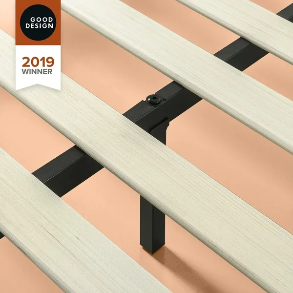 Priage by Zinus Good Design Winner 14 inch Brown Metal and Wood Platforma Bed (Queen)