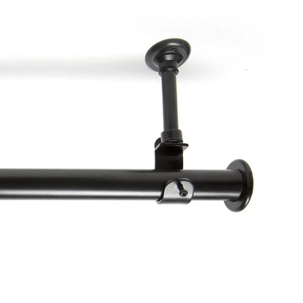 Roomdividersnow 56in-108in Hanging Curtain Rod with Brackets - Black, Size: 56-10