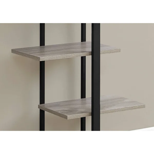 60x22 Bookcase Black Metal & Dark Taupe EveryRoom