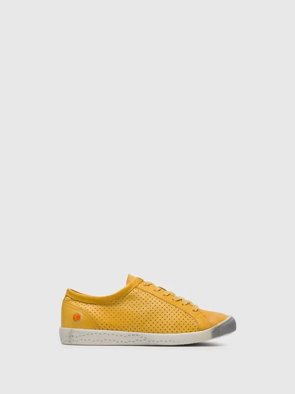 Softinos Yellow Lace-Up Sneakers - Overcube
