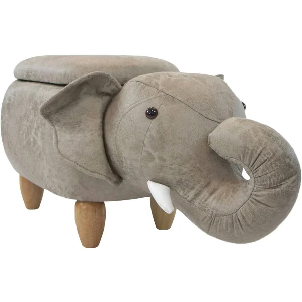 Critter Sitters Tan Elephant Animal Shape Storage Ottoman