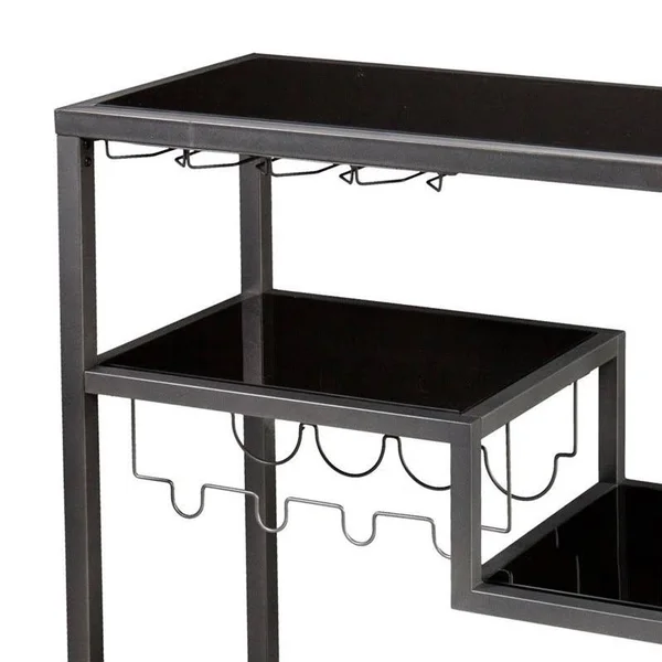 Pemberly Row Bar Cart in Gunmetal Gray