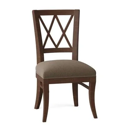 Portsmouth Cross Back Side Chair Fairfield Chair Body Fabric: 9953 Willow, Frame Color: Walnut