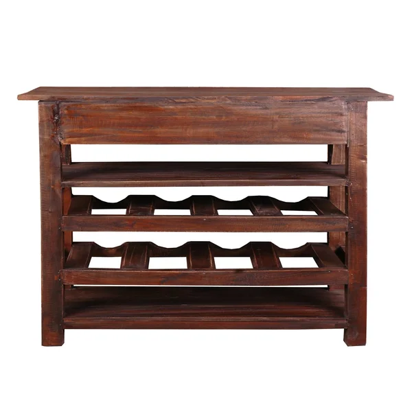 28.25” Brown Cottage Wine Server with Drawer
