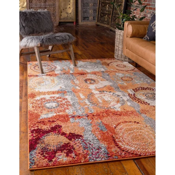 Unique Loom Sierra Estrella Area Rug - 8& x 11& Orange