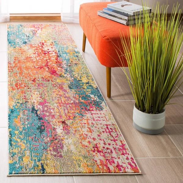 Safavieh Madison Milene Boho Abstract Rug - 2&2x22 x 10& Runner - Ivory/Multi