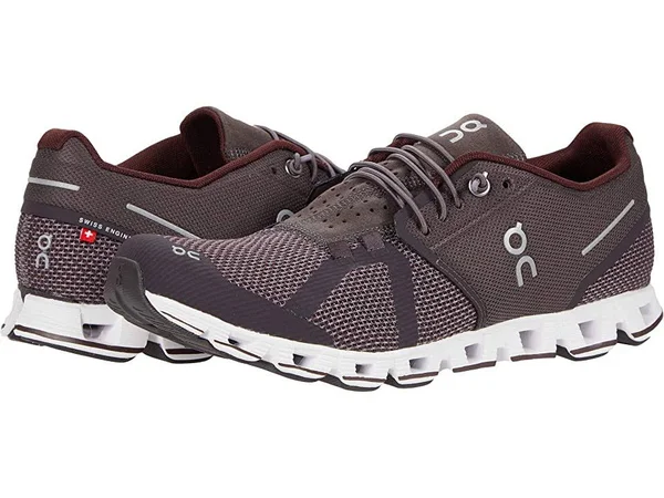 on Cloud Running Shoe Men's - Pebble/Raisin, 7.5