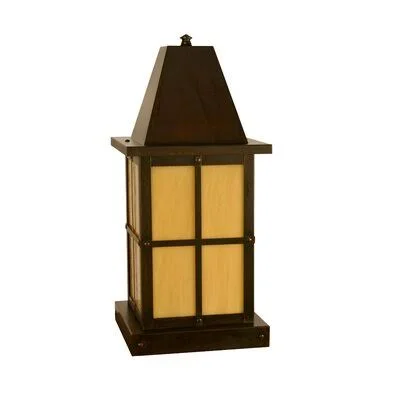 Hartford 1 -Light Hardwired Pier Mount Light Arroyo Craftsman Size: 15x22 H x 6x22 W - Finish: Verdigris Patina, Shade Type: Crea