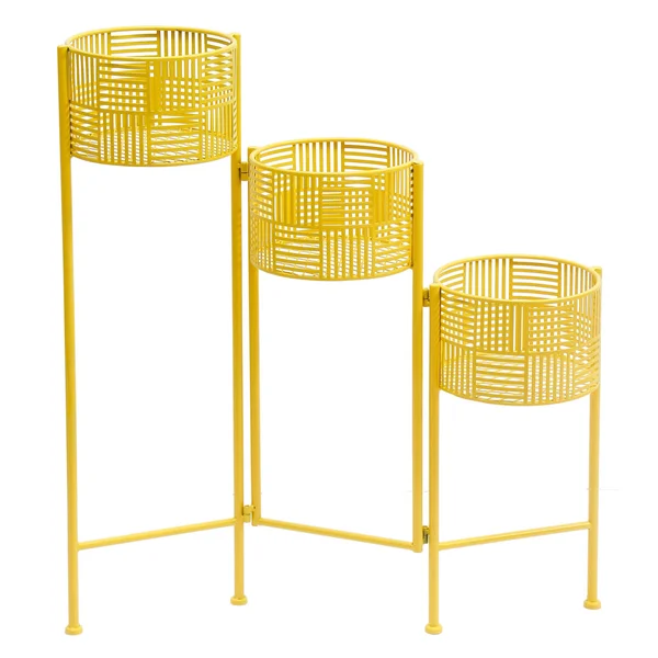 Plutus Brands PBTH94278 Metal Folding Planter Stand in Yellow