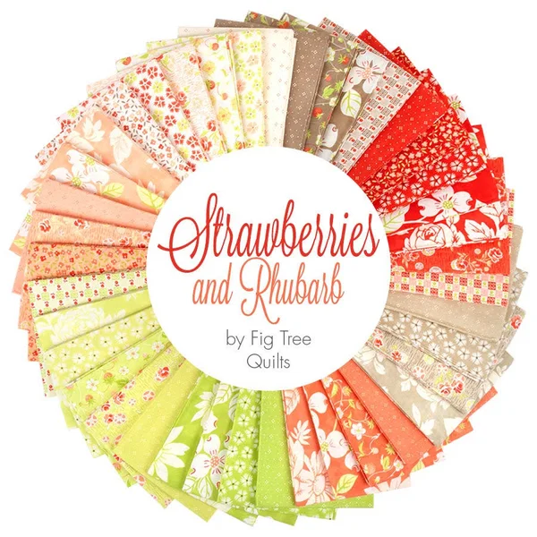 Moda Fabrics Strawberries & Rhubarb Fat Quarter Bundle, 18 x 22 inches
