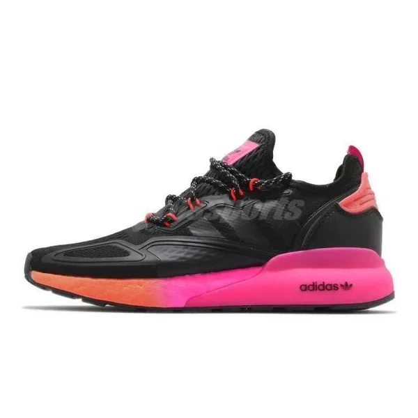 Adidas ZX 2K Boost &Black Gradient& Core Black/Core Black/Solar Red Marathon Running Shoes/Sneakers FV9997 (Size: US 8.5)