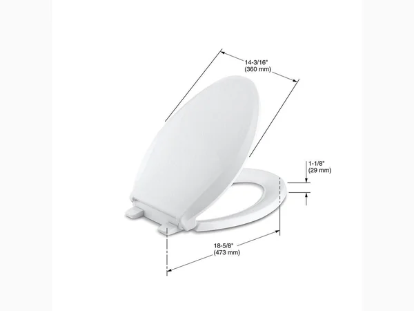 Kohler 4636-58 Cachet Quiet-Close with Grip-Tight Elongated Toilet Seat - Thunder Grey