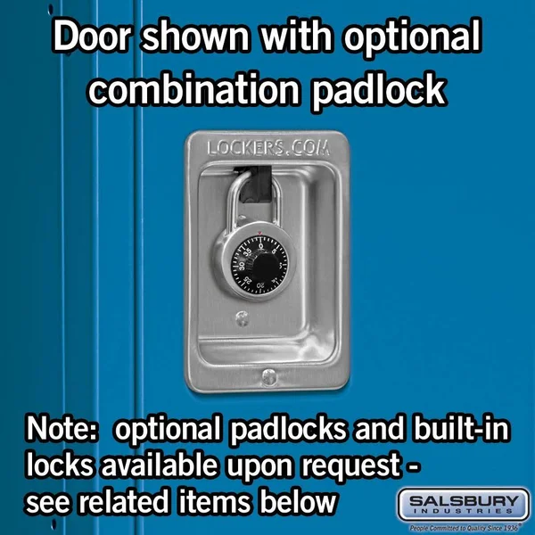 Salsbury Industries 61362BL-U Standard Metal Locker - Single Tier - 3 Wide - 6 Feet High - 12 Inches Deep - Blue - Unassembled