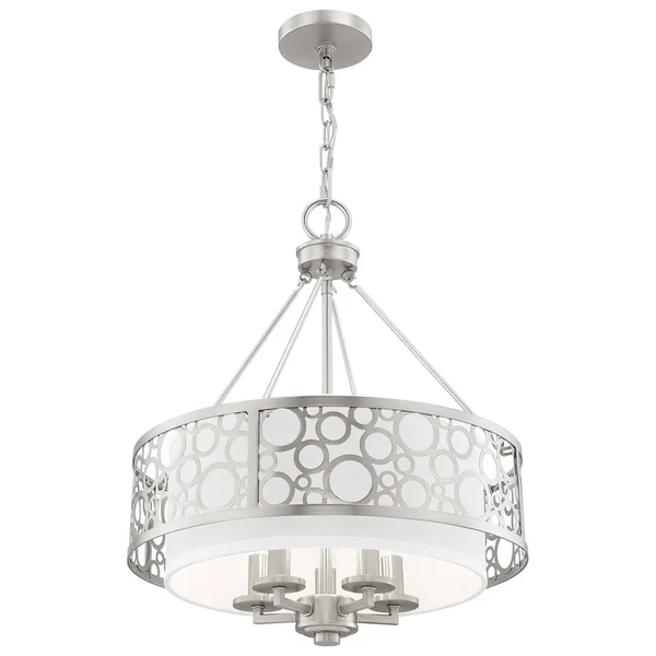 Livex Lighting 86795-91 Avalon 5 Light Brushed Nickel Chandelier
