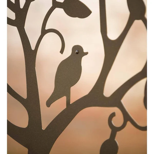 Metal Garden Arbor with Tree of Life Design - Green