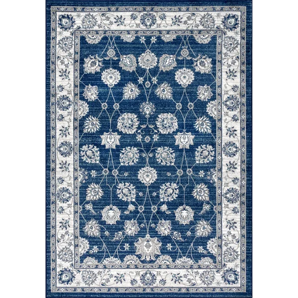 Jonathan Y Modern Blue/Cream 5 ft. Square Persian Vintage Moroccan Traditional Area Rug
