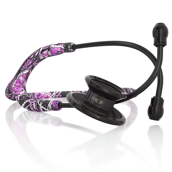 MDF MD One Black and Pink Muddy Girl Camo Stethoscope - Free-Parts-for-Life & Lifetime Warranty - Limited Edition MPrints (M
