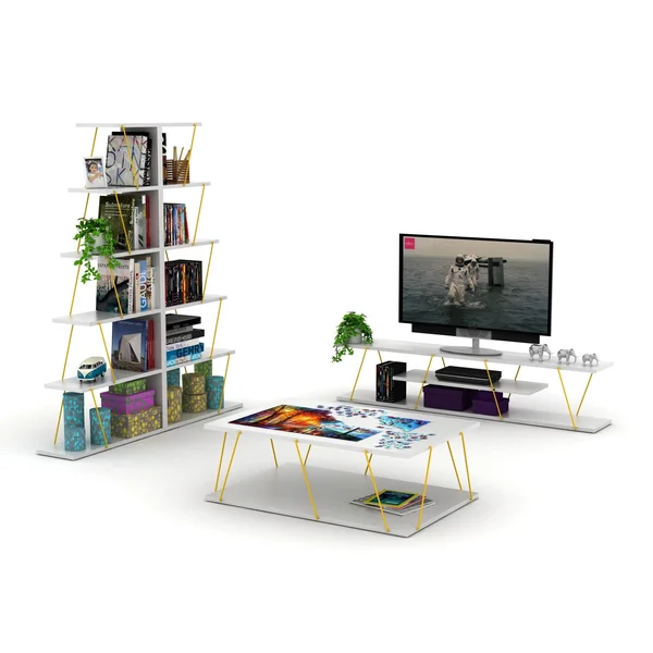 SavaHome Tristana TV Unit (White-Pink)