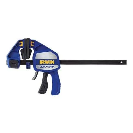 IRWINQUICK-GRIPOne-Handed Bar CLAMP - Heavy-Duty, 12 inch, 1964712, New Quick-Change Button Easily Converts Clamp to Spreader by