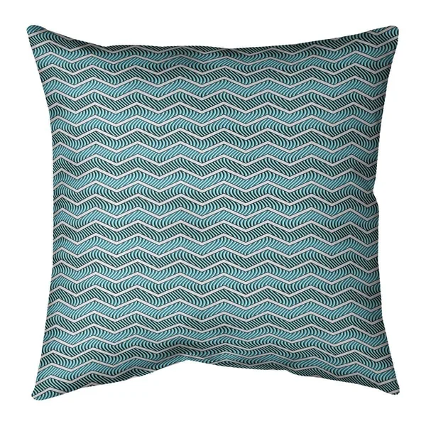 Color Wavy Chevrons Throw Pillow - 20 x 20 - Green - Linen