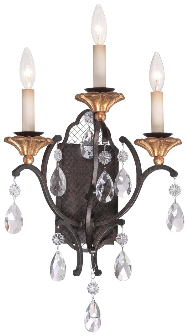 Metropolitan Cortona 3 Light Wall Sconce - French Bronze - N7103-258B
