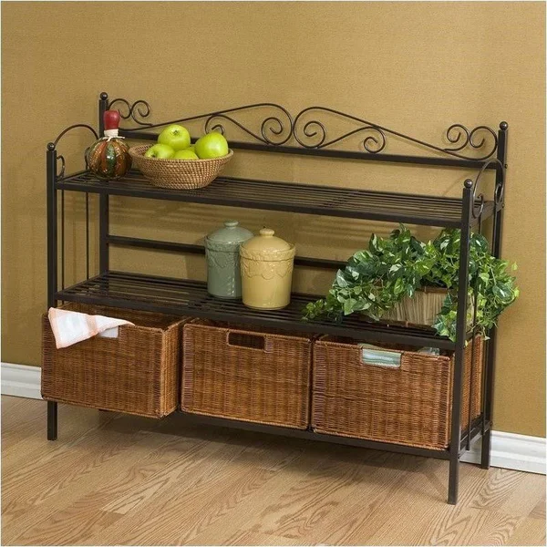 Bowery Hill 3-Drawer Baker's Rack