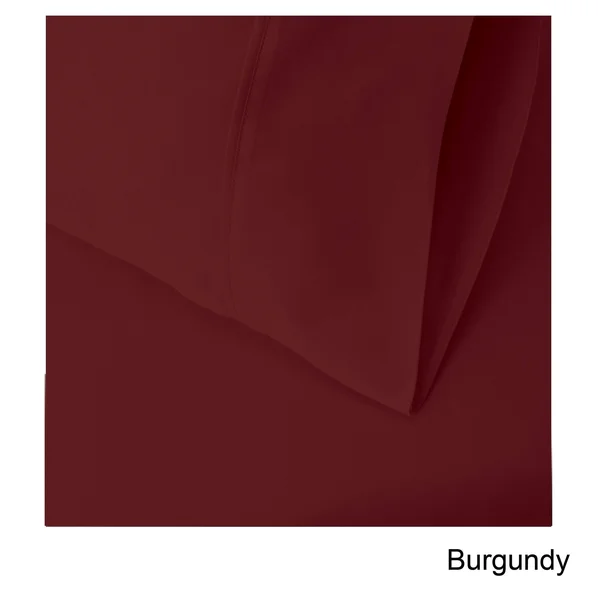 Superior 530 Thread Count Egyptian Cotton Twin XL Burgundy Solid Sheet Set