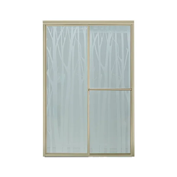 Sterling Deluxe 59.375 in. x 70 in. Framed Sliding Shower Door in Nickel with Handle