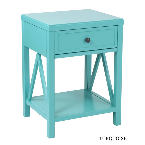 The Gray Barn Latigo Acacia Wood End Table - Turquoise