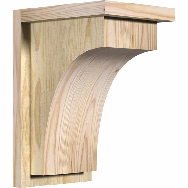 Ekena Millwork COR08X10X14HUN01RDF 8x22W x 10x22D x 14x22H Huntington Rough Sawn Corbel w/Backplate - Douglas Fir