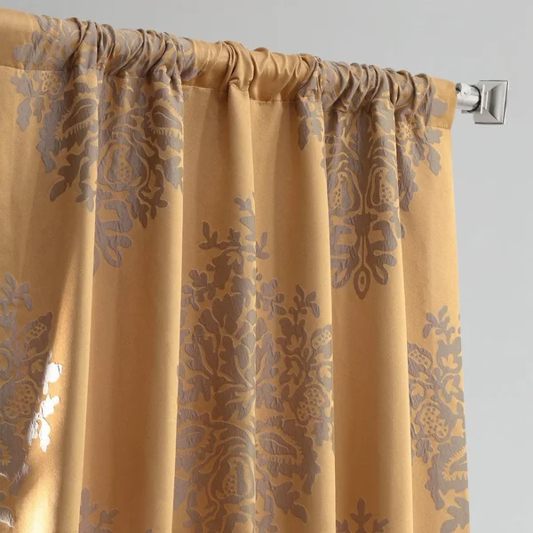 Jqch-20160733-96 Ellaria Faux Silk Jacquard Curtain - Silver Dew, 50 x 96