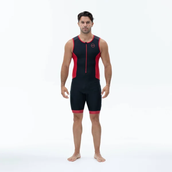 Zone3 Men's AquaFlo Plus Trisuit L - Black/Grey/Red