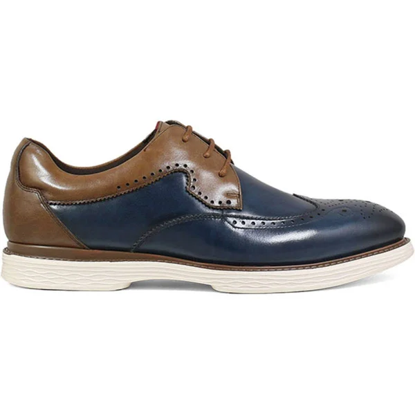 Stacy Adams Men's Regent Wingtip Oxford - Ink Blue & Tan