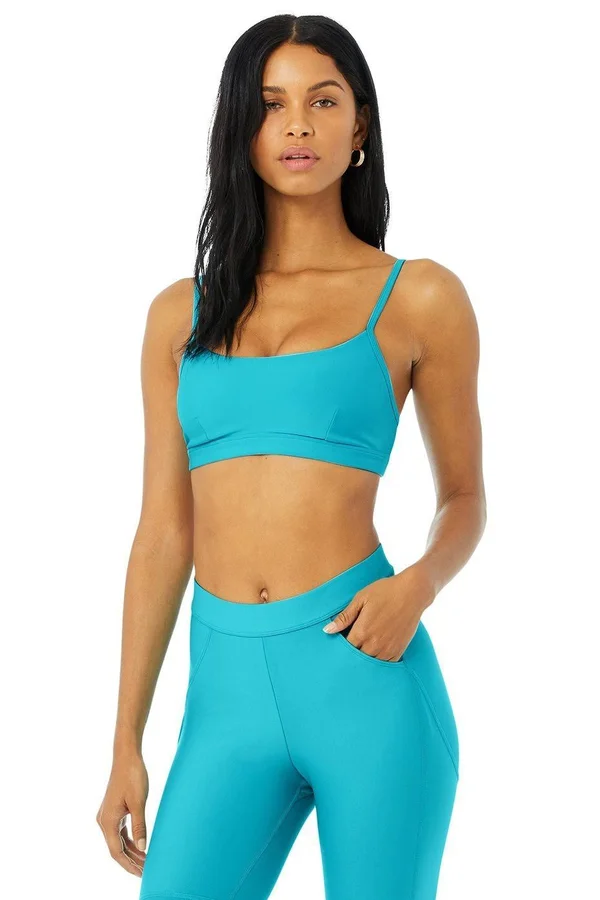 Alo Yoga - AirLift Intrigue Bra in Bright Aqua, Size: Large